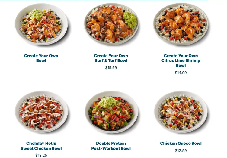 Qdoba Bowls Menu