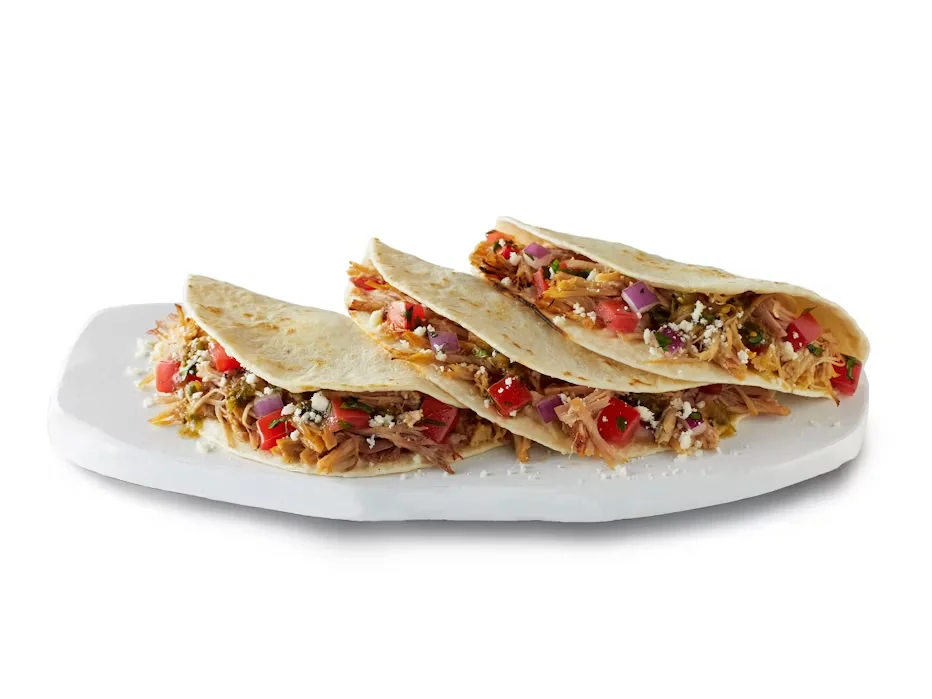 QDOBA Street Style Pork Carnitas Tacos